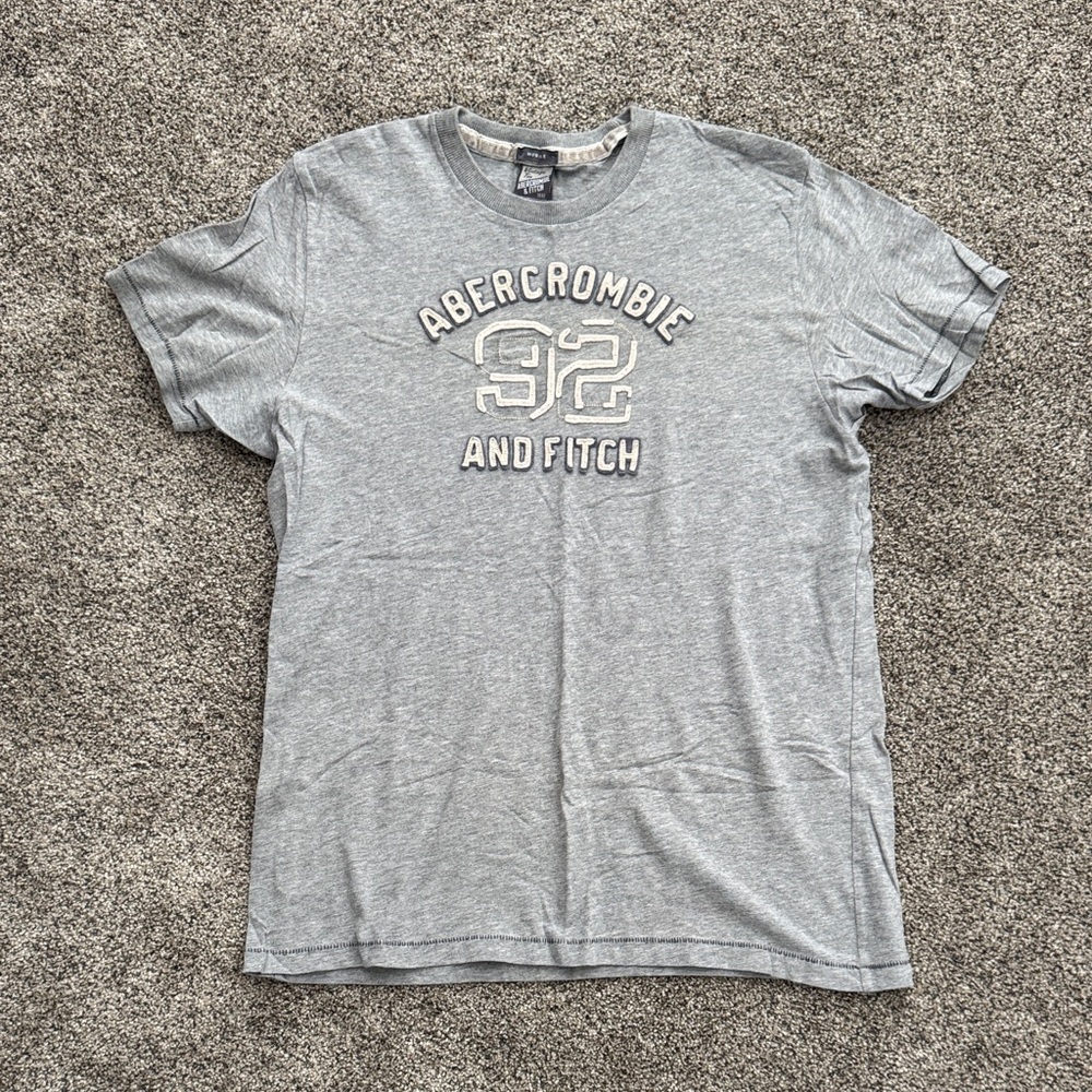 Abercrombie & Fitch Heather Gray Logo Muscle Tee